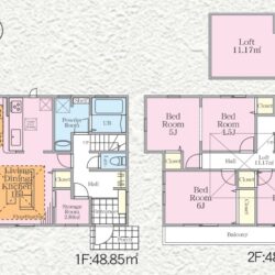 2階にある2ドアワンルームのお部屋は、将来を見据えて変形できます。お子様の子供部屋、ご両親との同居、等にも対応できますね。壁を後付するか、家具を壁の様に配置するか、簡単に2部屋に分けることが出来ます。間取